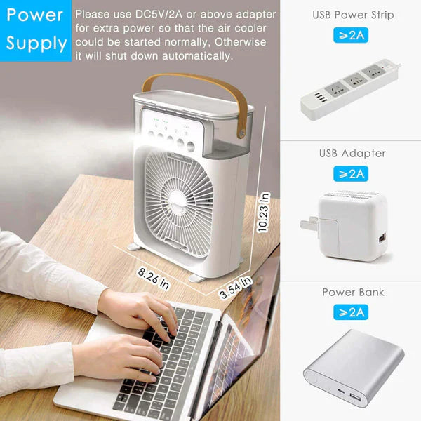 ChillMate™ – USB Mini Air Cooler Fan for Home & Office